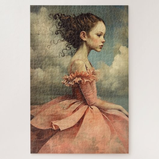 素晴らしい風変わりヴィンテージガール難しい ジグソーパズル (縦)