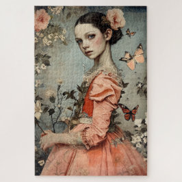 素晴らしい風変わりヴィンテージガール難しい ジグソーパズル