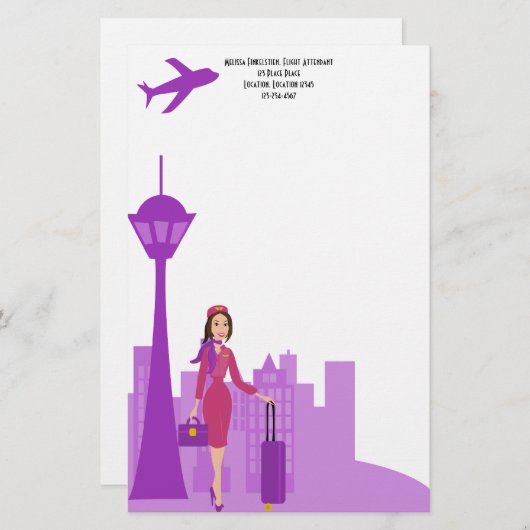 素晴らしい飛行付き添い人 便箋 (正面/裏面)