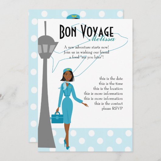 素晴らしい飛行付き添い人 招待状 (正面/裏面)