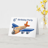 素晴らしい飛行機第6誕生日 カード (黄色い花)