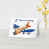 素晴らしい飛行機4歳の誕生日 カード (黄色い花)