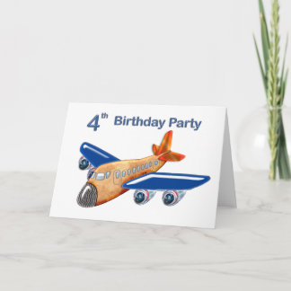 素晴らしい飛行機4歳の誕生日 カード