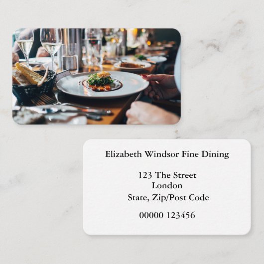 素晴らしい食事の両面の名刺 名刺 (正面/裏面)