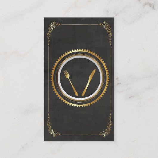 素晴らしい食事の名刺のテンプレート上品なカード 名刺 (正面)