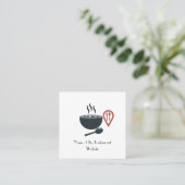 素晴らしい食事の飲食業カード スクエア名刺 (スタンド正面)