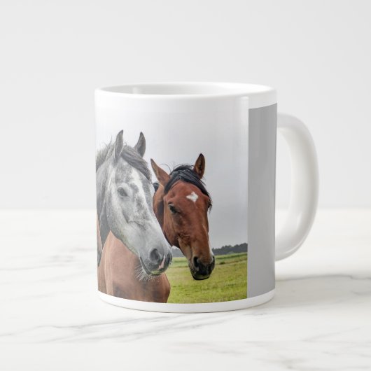 素晴らしい馬のステリオン写真 ジャンボコーヒーマグカップ (正面右)
