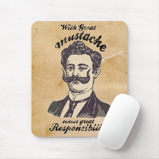 素晴らしい髭によって素晴らしい責任を来ます マウスパッド (マウス)