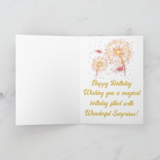 素晴らしい魔法の誕生日カード カード (内部)