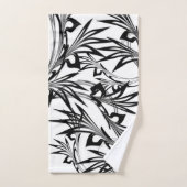 素晴らしい黒と白のシダのデザイン バスタオルセット (ハンドタオル)