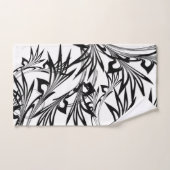素晴らしい黒と白のシダのデザイン バスタオルセット (ハンドタオル)
