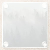 素晴らしい黒と白の夜明けの山 ガラスコースター (裏面)