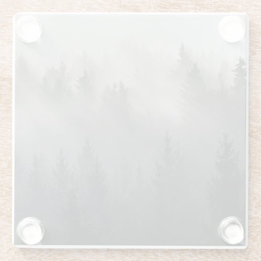 素晴らしい黒と白の夜明けの山 ガラスコースター (裏面)