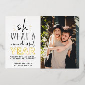 素晴らしい1年 |お正月の写真実在 箔シーズンカード (正面)