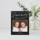 素晴らしい1年 現代のハッピー新年 フォトポストカード シーズンポストカード (スタンド正面)