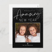 素晴らしい1年 現代のハッピー新年 フォトポストカード シーズンポストカード (正面/裏面)