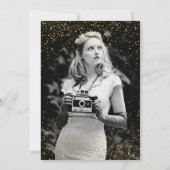 素晴らしい100番目の誕生日、金ゴールドグリッター 招待状 (裏面)