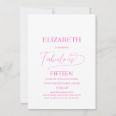 素晴らしい15ピンクのエレガントクラシックキンセアニラ 招待状 (正面)