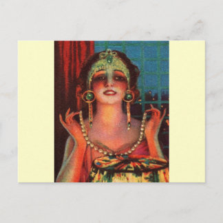 素晴らしい1920年代フラッパーのエラショーガール ポストカード