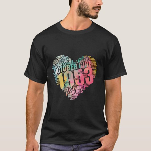 素晴らしい1953年10月ガールレジェンダリー70th Bday Awe Tシャツ (正面)