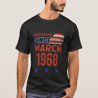 素晴らしい1968年3月 アメリカ合衆国国旗 クラシック3月 Tシャツ