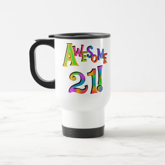 素晴らしい21枚の誕生日のTシャツおよびギフト トラベルマグ (左)