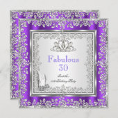 素晴らしい30パーティーパープルシルバーシューズ 招待状 (正面/裏面)