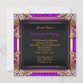 素晴らしい30パープルピンクヒョウ誕生日パーティー 招待状 (裏面)