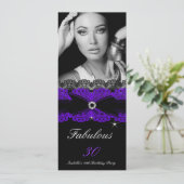 素晴らしい30パープルブラック30th誕生日パーティー 招待状 (スタンド正面)