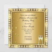素晴らしい30フォト金ゴールドグラムハリウッド誕生日5 招待状 (裏面)