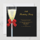 素晴らしい30赤金ゴールドブラック誕生日パーティー 招待状 (裏面)