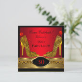 素晴らしい30野生ヒョウ赤チーズハイヒール 招待状 (スタンド正面)