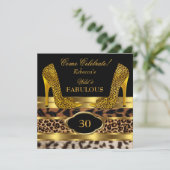 素晴らしい30野生ヒョウ金ゴールドチーターハイヒール2 招待状 (スタンド正面)