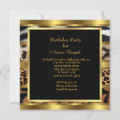 素晴らしい30野生ヒョウ金ゴールドチーターハイヒール2 招待状 (裏面)