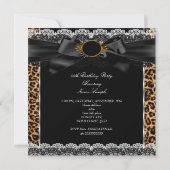 素晴らしい30金ゴールドブラックレオパード誕生日パーティー 招待状 (裏面)