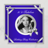 素晴らしい30青王室のいダイヤモンドのシルバーフォト 招待状 (正面/裏面)