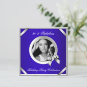 素晴らしい30青王室のいダイヤモンドのシルバーフォト 招待状 (スタンド正面)