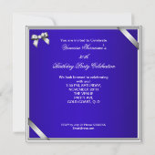 素晴らしい30青王室のいダイヤモンドのシルバーフォト 招待状 (裏面)