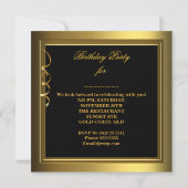 素晴らしい40お祝いクリーム金ゴールドバラワイン 招待状 (裏面)