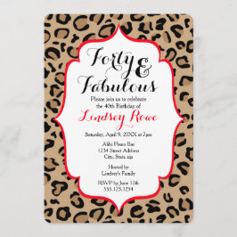 素晴らしい40のヒョウ柄 招待状