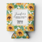 素晴らしい40ひまわりかわいらしのパターン 缶クーラー (正面)