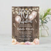 素晴らしい40エレガントフローラクイーン40歳の誕生日 招待状 (スタンド正面)