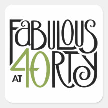 素晴らしい40グリーンスクエアステッカー