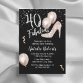 素晴らしい40バラ金ゴールドハイヒール40th誕生日 招待状