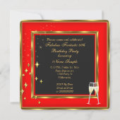 素晴らしい40フォトレッドシャンパンヒール 招待状 (裏面)