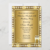 素晴らしい40フォト金ゴールドグラムハリウッド誕生日4 招待状 (裏面)