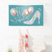 素晴らしい40モダンターコイズガール40th誕生日Ba 横断幕 (インサイチュ)