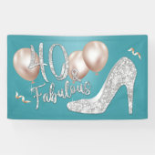 素晴らしい40モダンターコイズガール40th誕生日Ba 横断幕 (横)