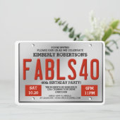 素晴らしい40ライセンスプレート誕生日招待状 招待状 (スタンド正面)