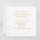 素晴らしい40女性の金ゴールドハイヒールシャンパーニュパーティー 招待状 (裏面)